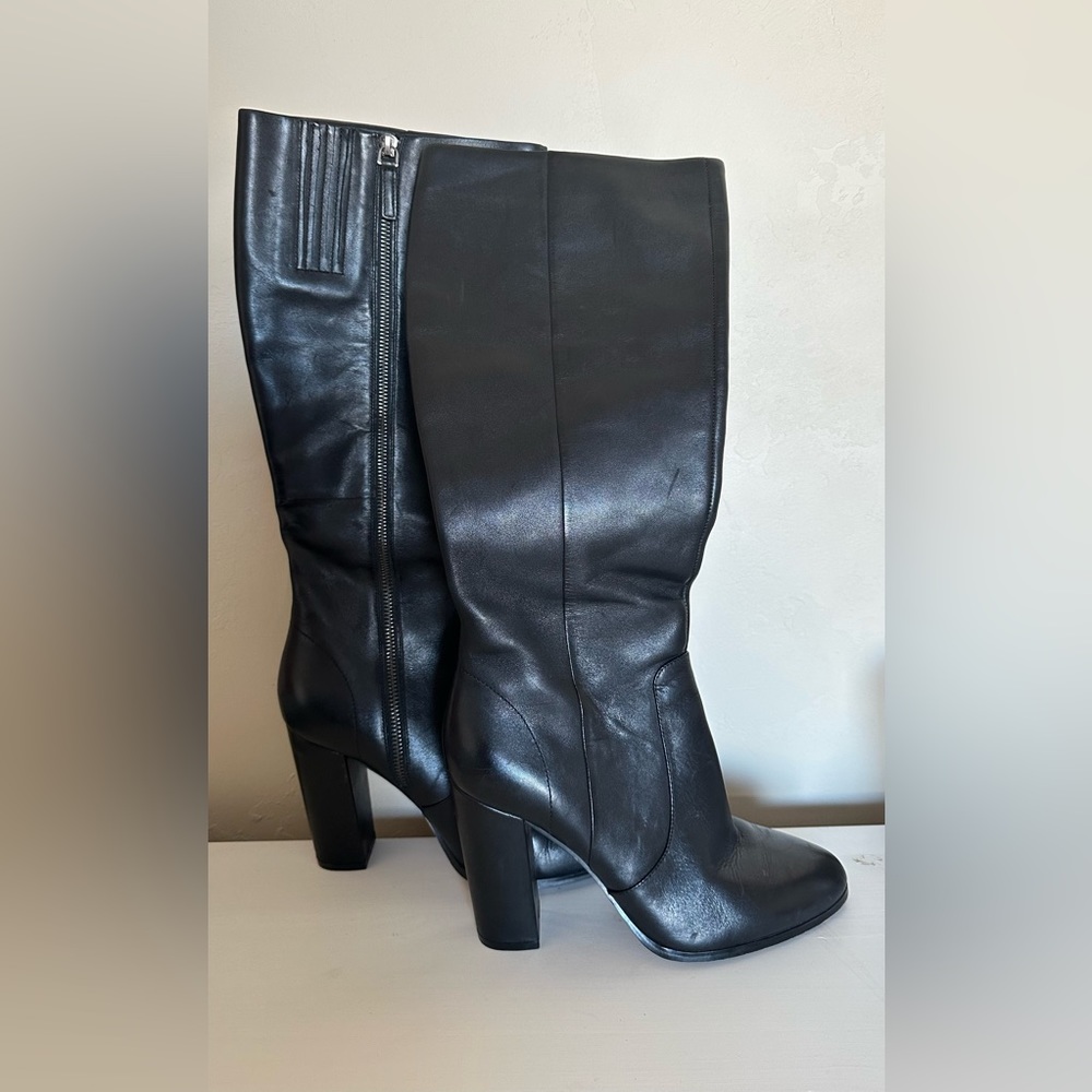 Tall Black Leather Boots. Size 8.5. Saks Fifth Avenue